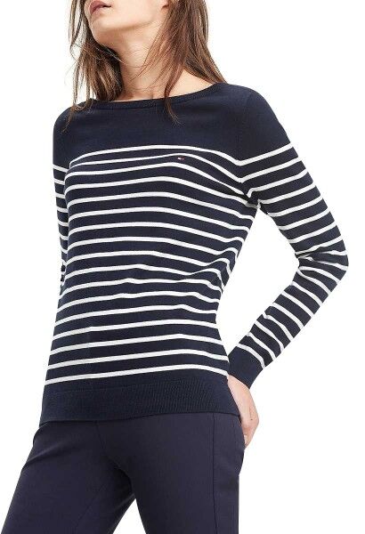 Pull rayures mariniere col rond 