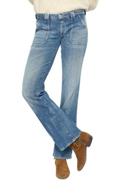 Mode Jeans Jeans flare Jeans flare bleu gradient de couleur style d\u00e9contract\u00e9 