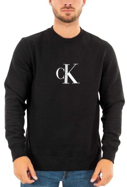 Sweat shirt col rond imprimé logo CK INSTITUTIONAL Noir