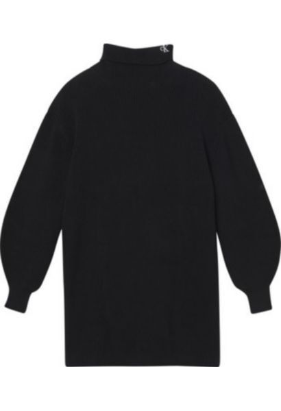 Robe pull courte manches bouffantes CK CHUNKY SWEATER DR Noir
