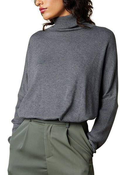 Pull col roulé maille fine HELI Anthracite