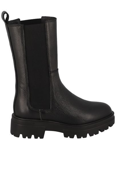 Boots haute chaussette DEVORA CUIR GRAINE Noir