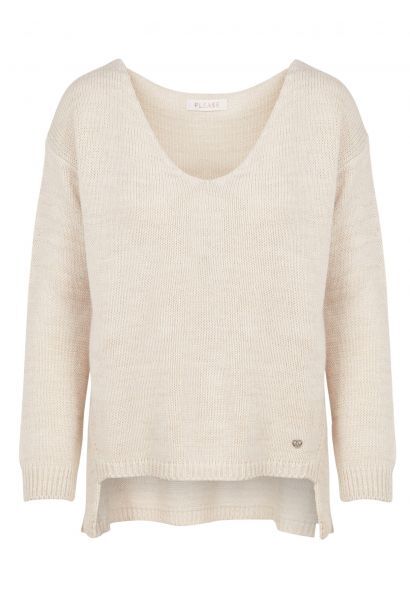 Pull oversize col bateauBlanc casse