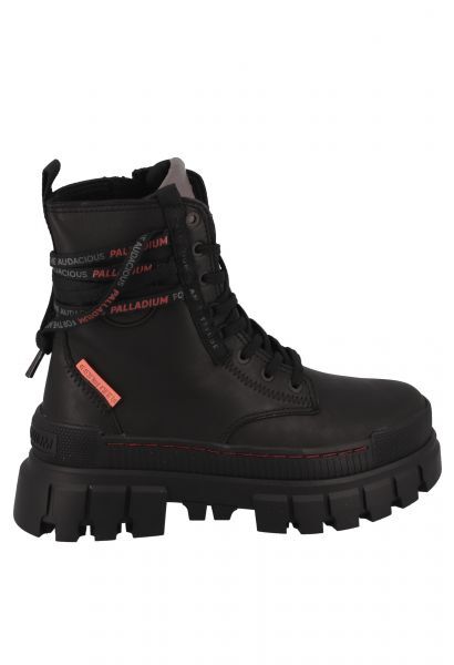 Boots zip et lacet à semelle imposante REVOLT BOOT LTH Noir