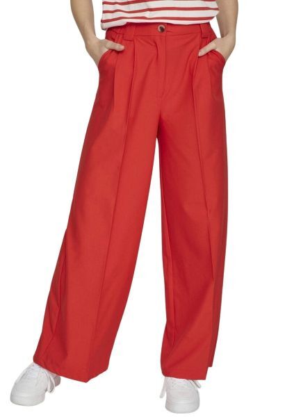 Pantalon fluide et large taille élastique FINE Rouge