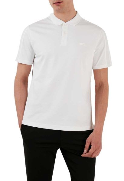 Polo manches courtes LOGO TAPE COMFORT Blanc